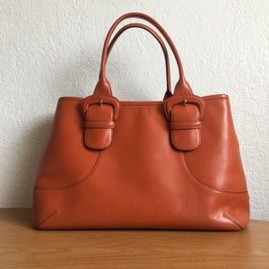 Cole Haan Vintage Orange Leather Shoulder Bag L